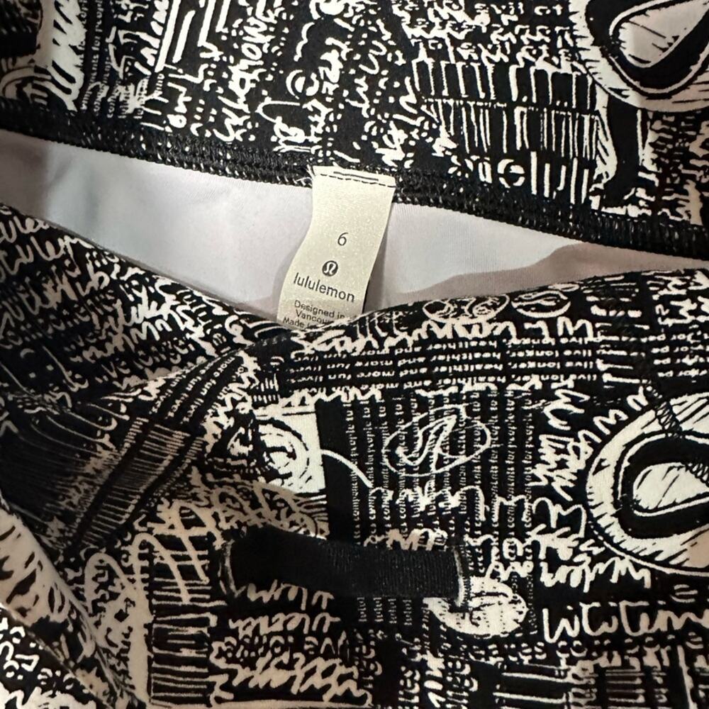 Lululemon Wunder Train High-Rise Crop 21" Tear It Up Alpine White Black - Picture 8 of 10